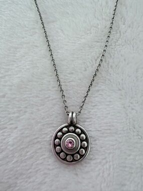 Brighton Pebble Dot Medali Petite Reversible Necklace Pink